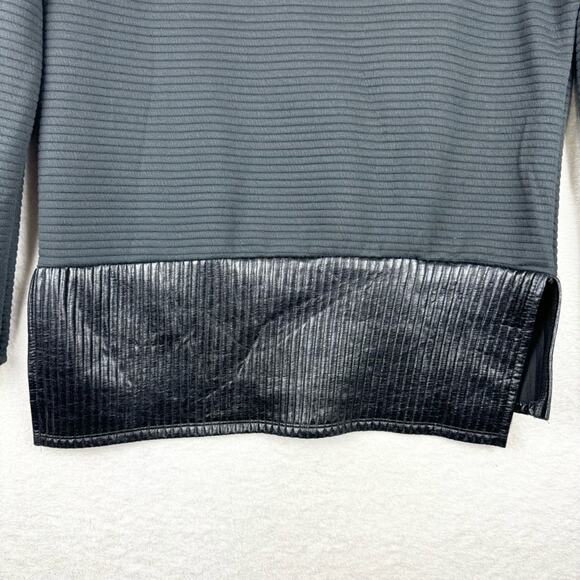 Fabletics Bre Long-Sleeve Tunic Top Sweatshirt Textured Faux Leather Look Size L - Picture 11 of 15